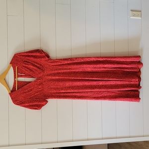 Free People Looking For Love Women's Printed Puff Sleeve V-Neck Midi Dress 4